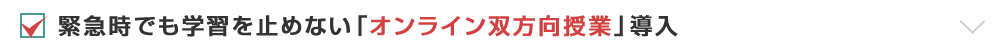 緊急時でも学習を止めない「オンライン双方向授業」導入